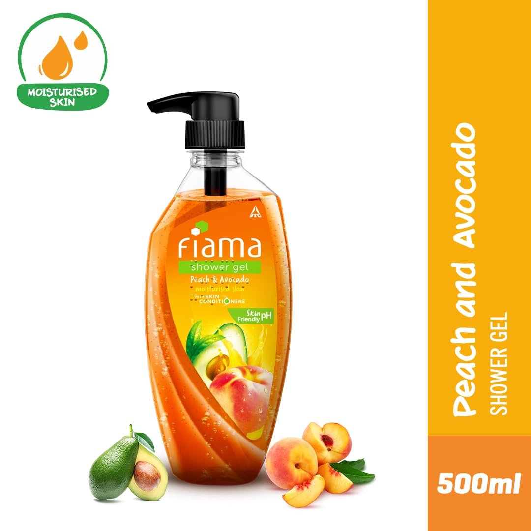Fiama Body Wash Shower Gel Peach & Avocado, 500ml, Body Wash for Women and Men with Skin Conditioners for Smooth & Moisurised Skin, Suitable for All Skin Types thumbnail