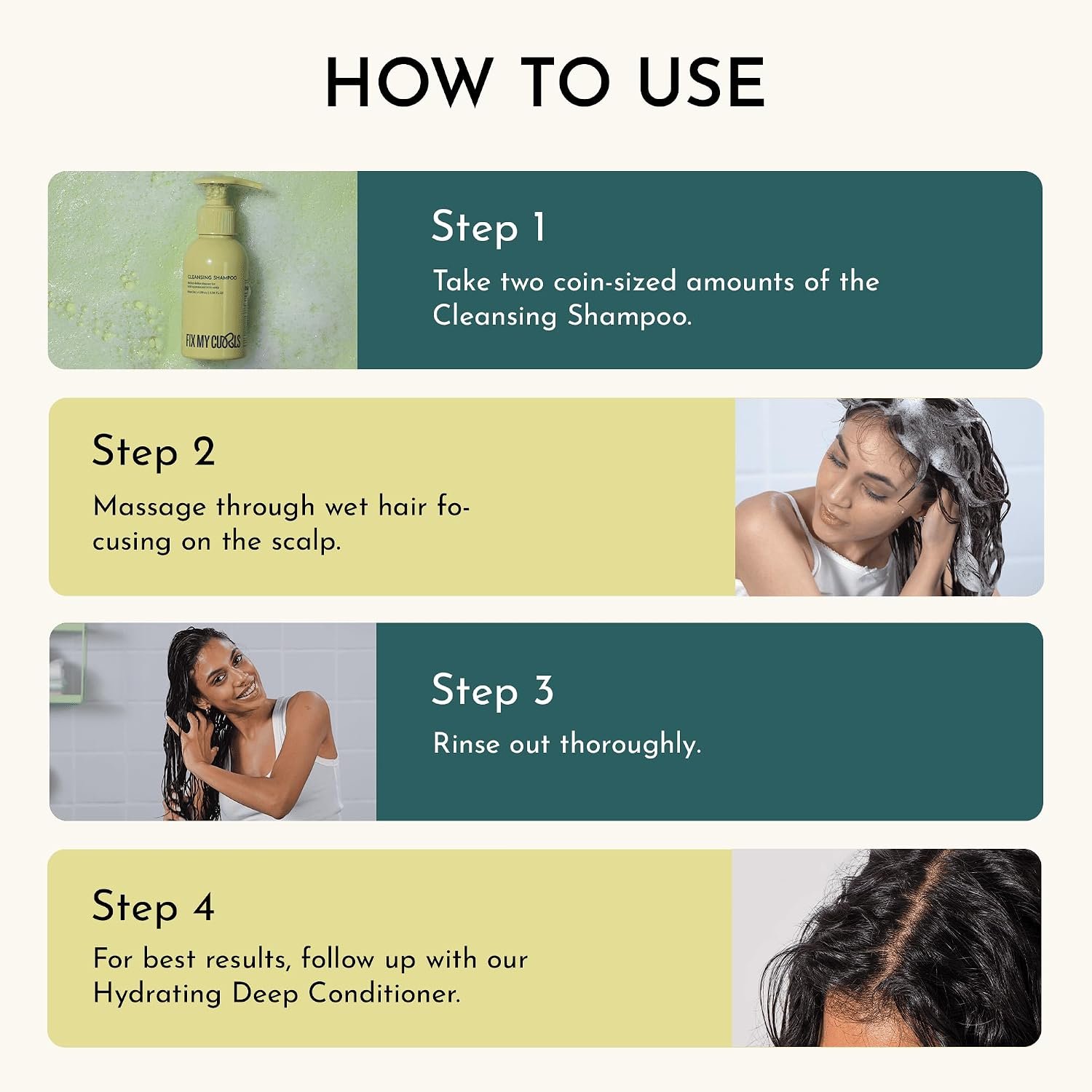 Fix My Curls Cleansing Shampoo | For Curly, Wavy, Frizzy Hair | Clarifying Shampoo with Anti-Dandruff, & Itchy Scalp Solution with Apple Cider Vinegar & Tea Tree Oil | 50ml thumbnail