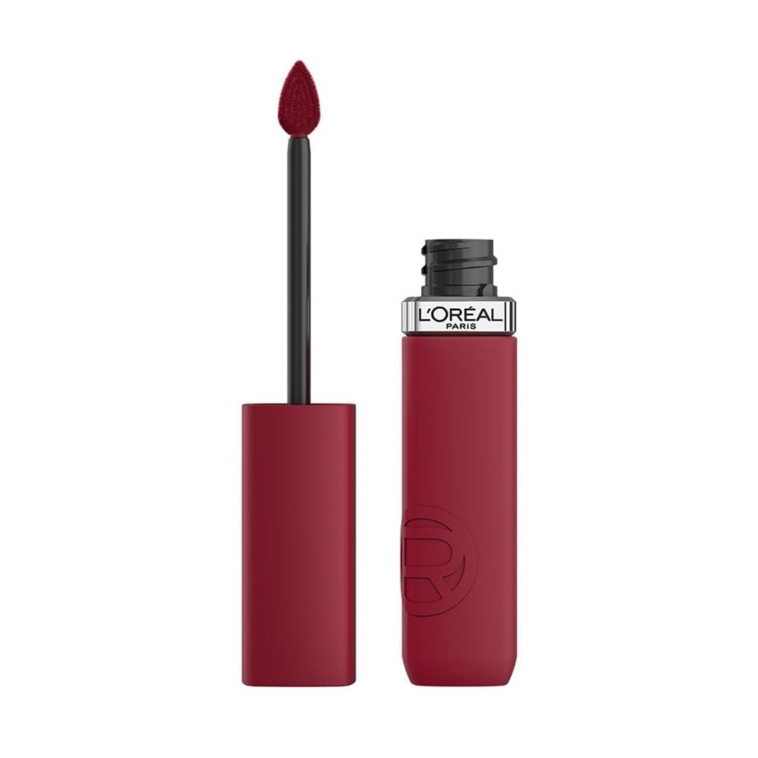 L'Oreal Paris Infallible Matte Resistance Liquid Lipstick, 500 Wine Not | 16H Transfer-Proof Matte Liquid Lipstick, Infused with Hyaluronic Acid, Weightless Velvet Finish, Smudge-Proof