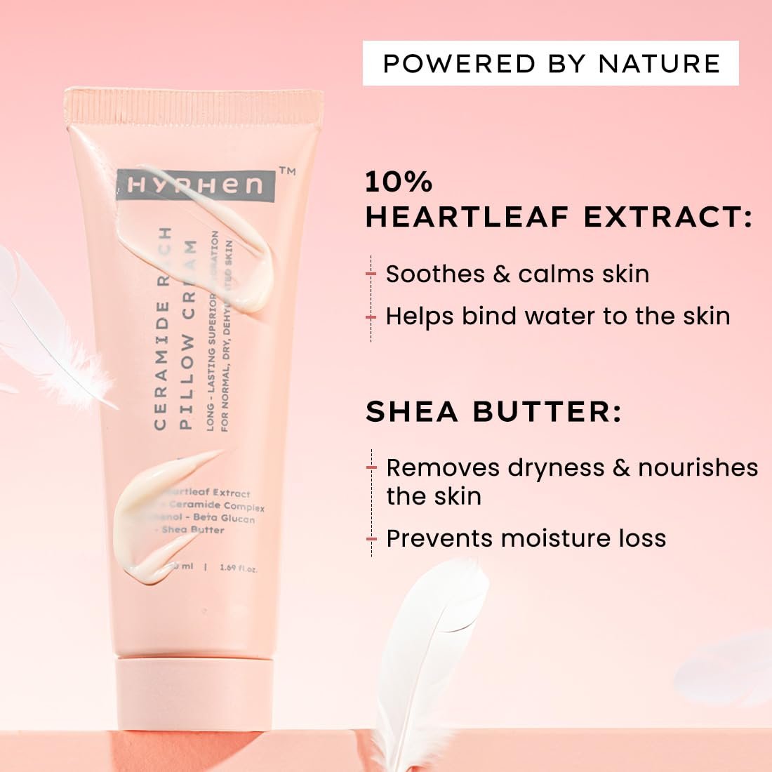 Hyphen 10% Heartleaf Extract & 7% Ceramides-NMF Face Cream Moisturizer | Rich Pillow Cream For Hydration, Deep Nourishment & Barrier Repair | - 50ml thumbnail