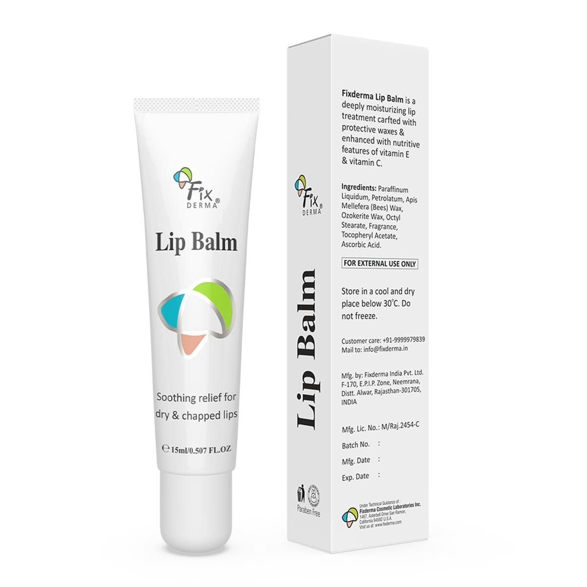 Fixderma Lip Balm Vitamin C&E Moisturizing for Soft, Smooth & Plump Lips Even Out Lip Tone | Lip Balm For Dark Lips 15ml thumbnail