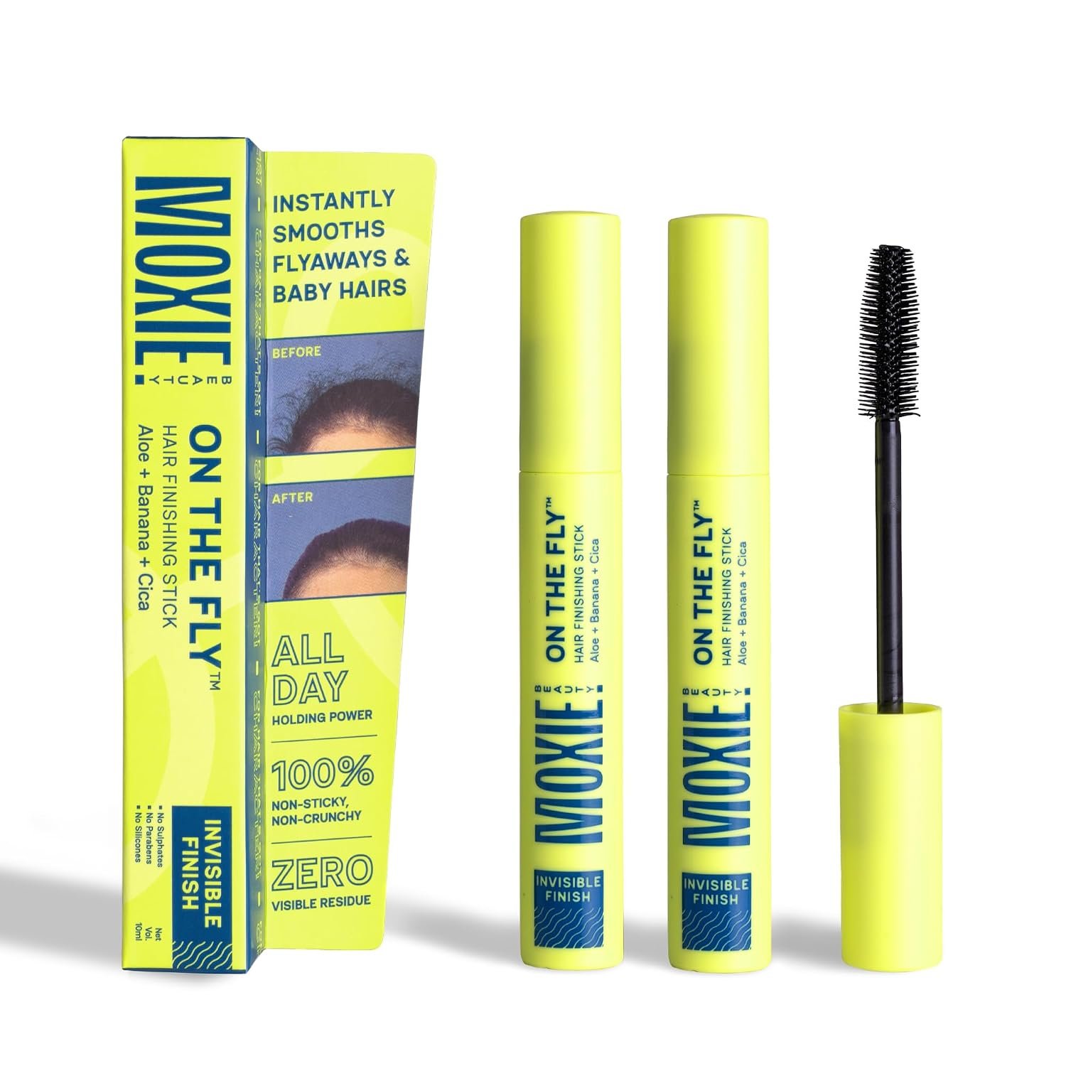 Moxie Beauty On The Fly Hair Finishing Stick | Anti-Frizz Wand | 20ml A non-sticky gel wand that tames flyaways and baby hairs for sleek buns and ponytails