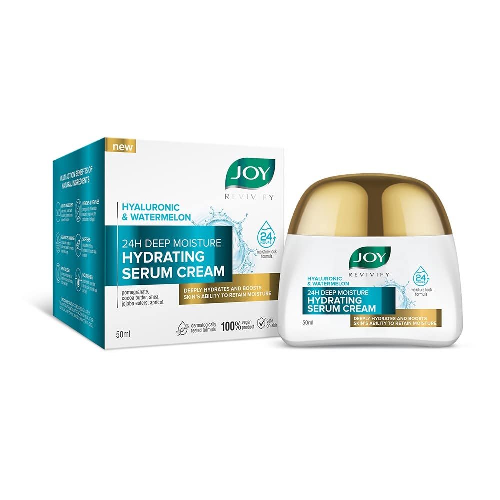 Joy Revivify Hyaluronic & Watermelon 24H Deep Moisture Hydrating Serum Cream | Deep Moisturizing Cream | Silky Smooth Feel | Vitamin A, C, E & B6 | Cocoa Butter – 50 ml thumbnail