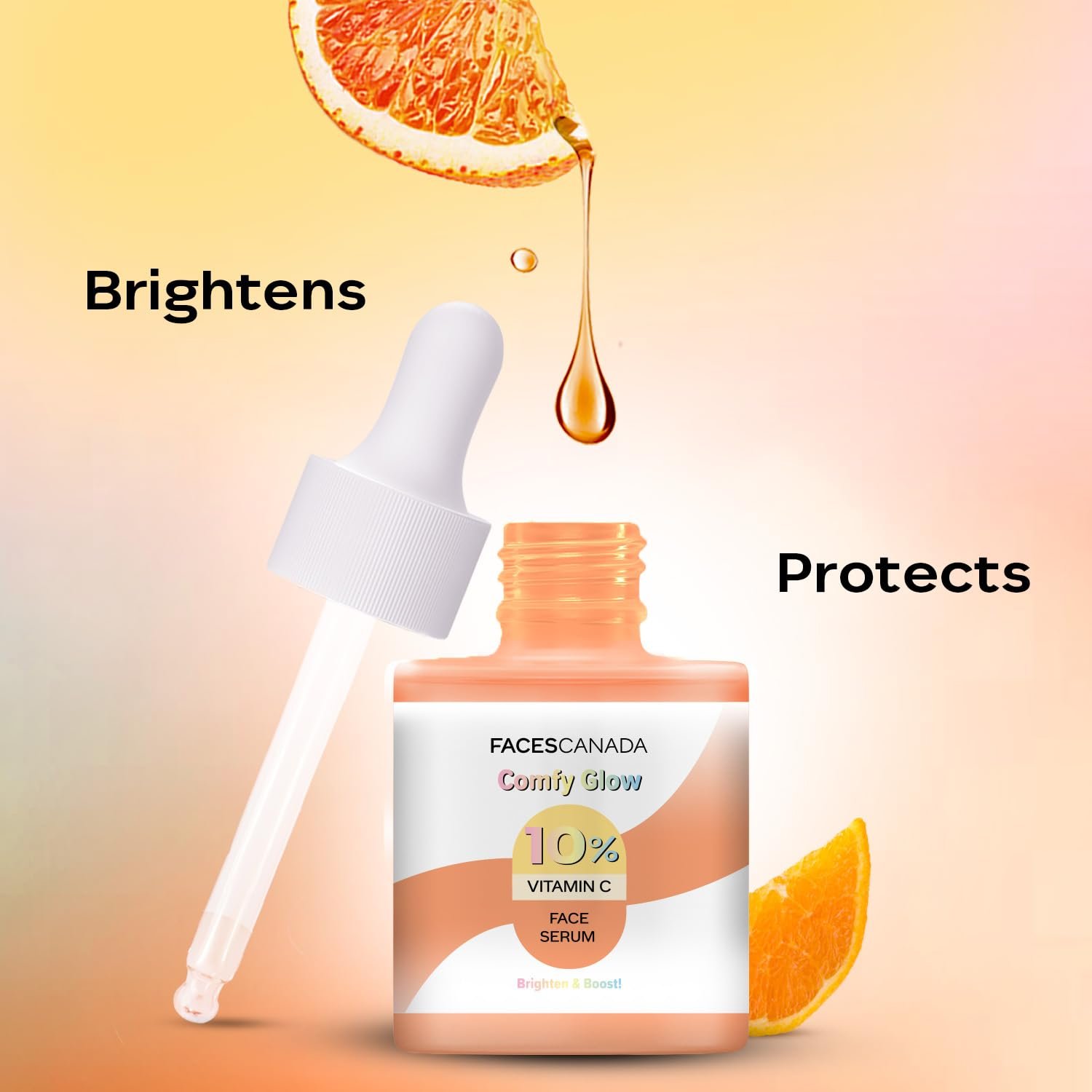 FACES CANADA Comfy Glow 10% Vitamin C Face Serum - 15ml | Brightens Complexion | Dark Spot Reduction | Hydrating & Healthier Looking Skin thumbnail