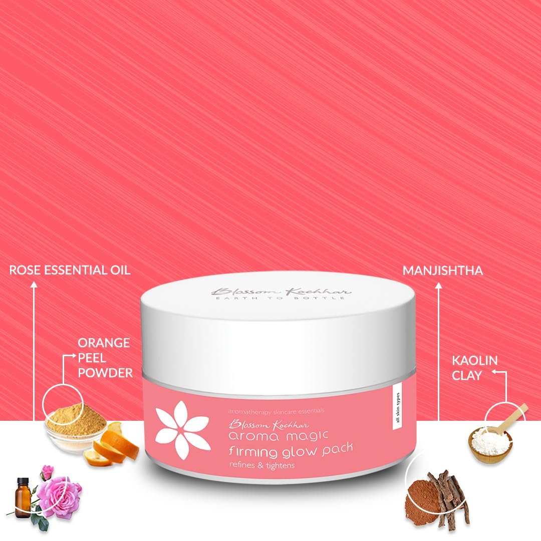 Aroma Magic Firming Glow face Pack | Extract of Aloe Vera & Orange Peel | Essential Oils Lavender, Rose & Lotus | Skin Brightening | Reduce dark spots | for Men & Women | 35g thumbnail