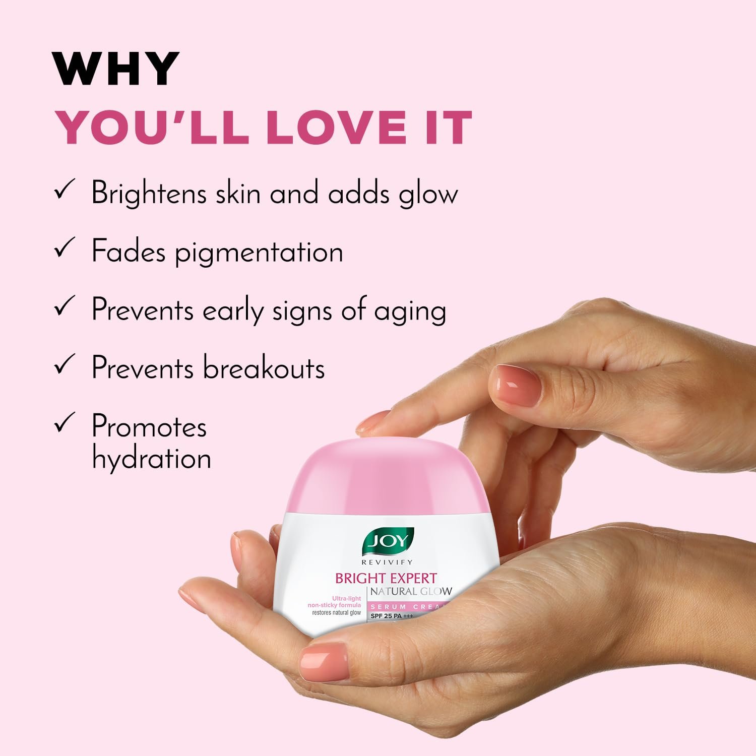 Joy Brightening Face Cream with SPF 25 PA+++ & Niacinamide - Ultra Light & Non Sticky | Summer Face Cream For Natural Glowing Skin & Sun Protection 50ml thumbnail