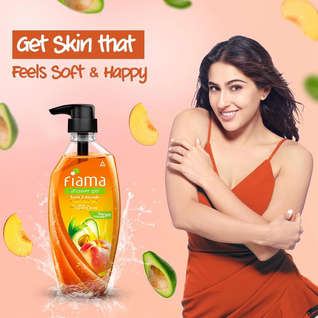 Fiama Body Wash Shower Gel Peach & Avocado, 500ml, Body Wash for Women and Men with Skin Conditioners for Smooth & Moisurised Skin, Suitable for All Skin Types thumbnail