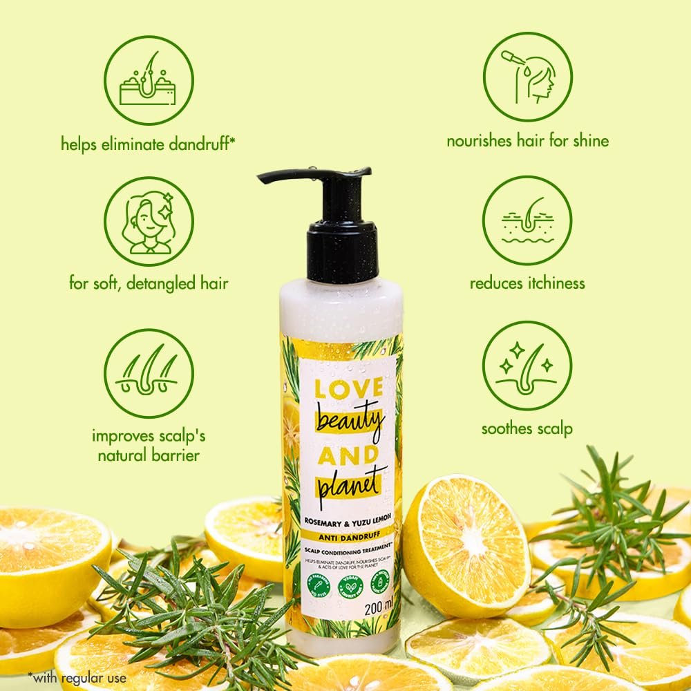 Love Beauty and Planet Rosemary & Yuzu Lemon Scalp Conditioning Treatment, Nourishing Scalp Care for a Refreshed and Healthy-Looking Scalp, 200ml thumbnail