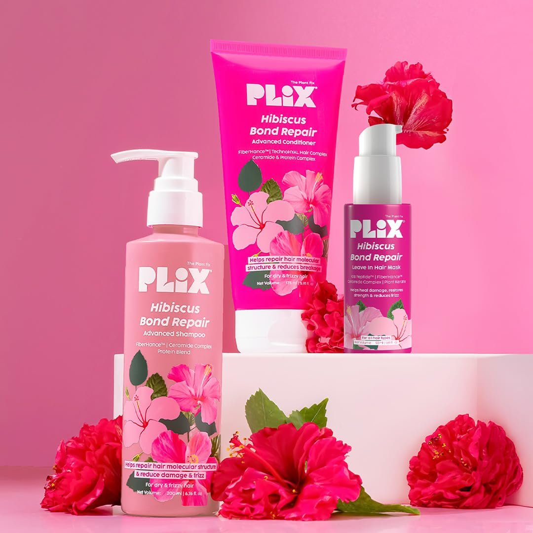The Plant Fix Plix Hibiscus Bond Repair Leave-In Hair Mask | SH Oligopeptide  SH Oligopeptide 78 & FiberHance™ | Repairs Damage, Reduces Frizz & Strengthens Hair | Vegan & Sulfate-Free | 50g thumbnail