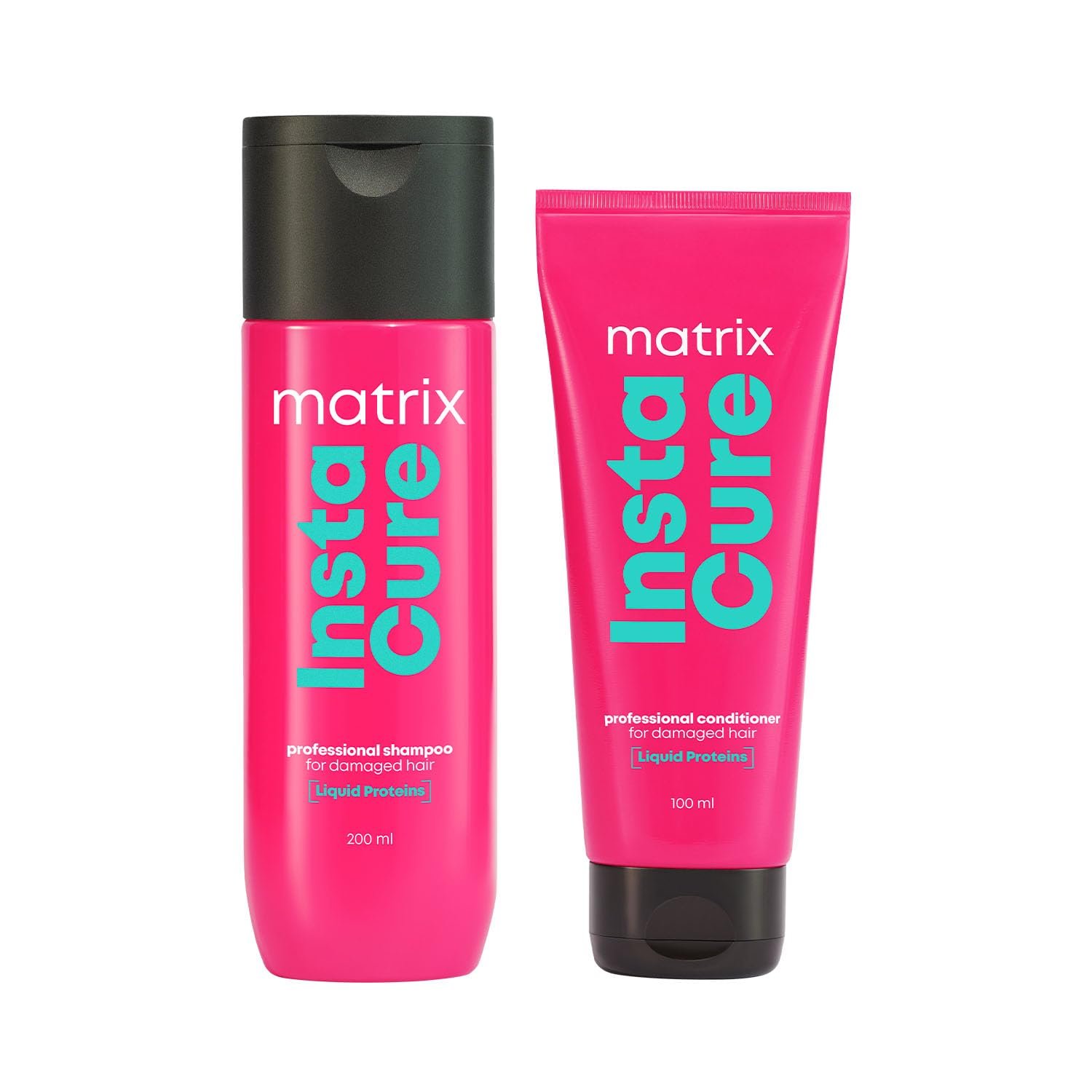 Matrix InstaCure Shampoo & Conditioner Combo with Liquid Protein for Damaged Hair| Ditch Damage from the 1st Use*| Reduced Split Ends, Breakage, Knotting | For All Hair Types