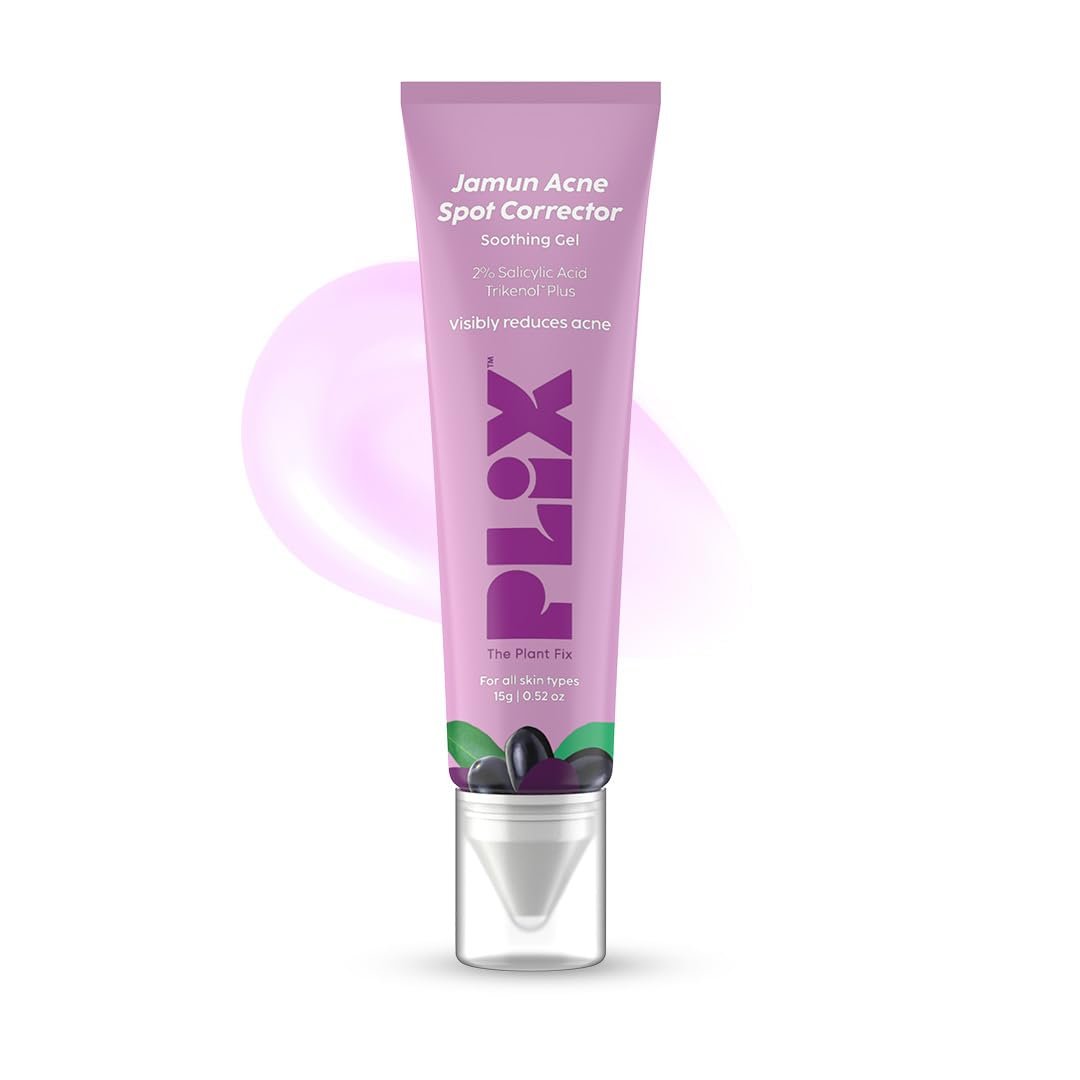 The Plant Fix Plix Jamun Acne Spot Corrector Gel For Reducing Active Acne | Day & Night Gel | Controls Oil & Soothes Inflammation | For Men & Women | 15g thumbnail