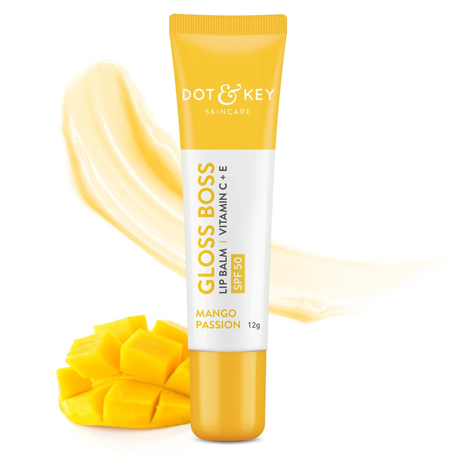 Dot & Key Mango Passion Non Tinted & Colorless Lip Balm for Men & Women with SPF 50 (12gm) | Moisturization | Winter Care Lip Balm for Moisturized Lips