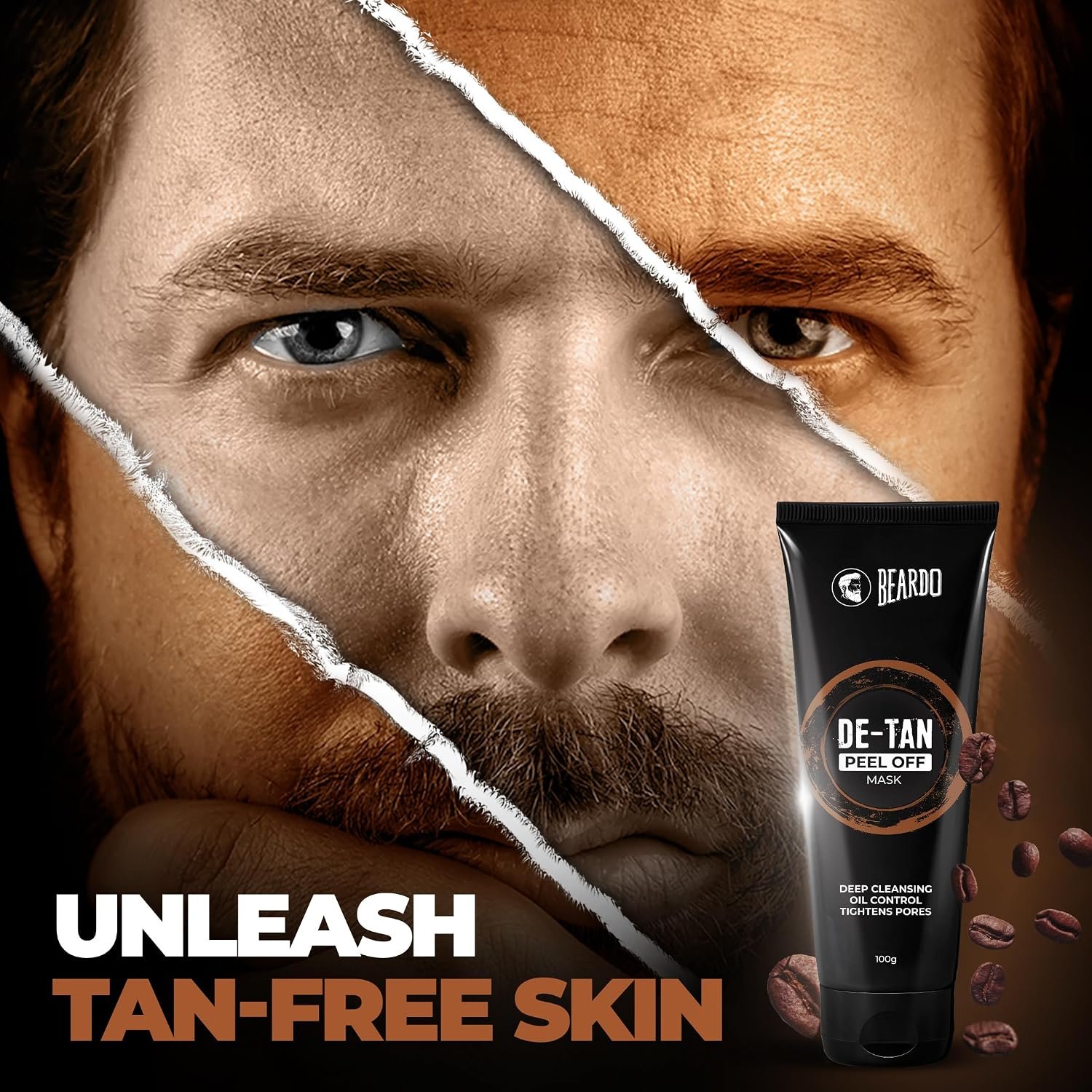 Beardo DeTan Peel off Face Mask for Men, 100g | Coffee Extract to Remove Tan & Deep Cleansing, Face Mask for Glowing Skin thumbnail