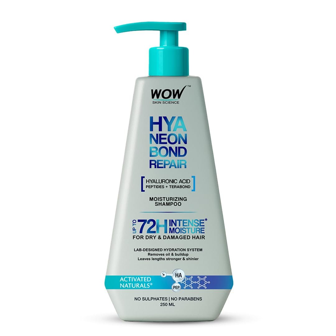 WOW Skin Science HyaNeon Bond Repair Hyaluronic Shampoo for Dry & Damaged Hair | Moisturizing, Sulphate-Free Formula + Peptides & TeraBond™ Technology 250ml thumbnail