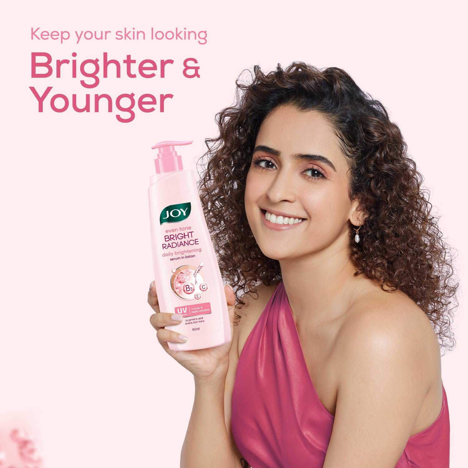 Joy Even Tone Bright Radiance Brightening Winter Body Lotion 400ml | With Niacinamide & Alpha Arbutin | Removes Tan, Dark Spots & Restores Natural Glow | Lightweight, Non Sticky & Non Greasy thumbnail
