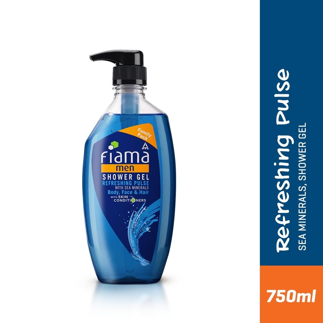 Fiama Men Refreshing Pulse Shower Gel | Body Wash with Skin Conditioners for Refreshed, Clean & Smooth-Feeling Skin | Refreshing Daily Cleansing | 750ml thumbnail