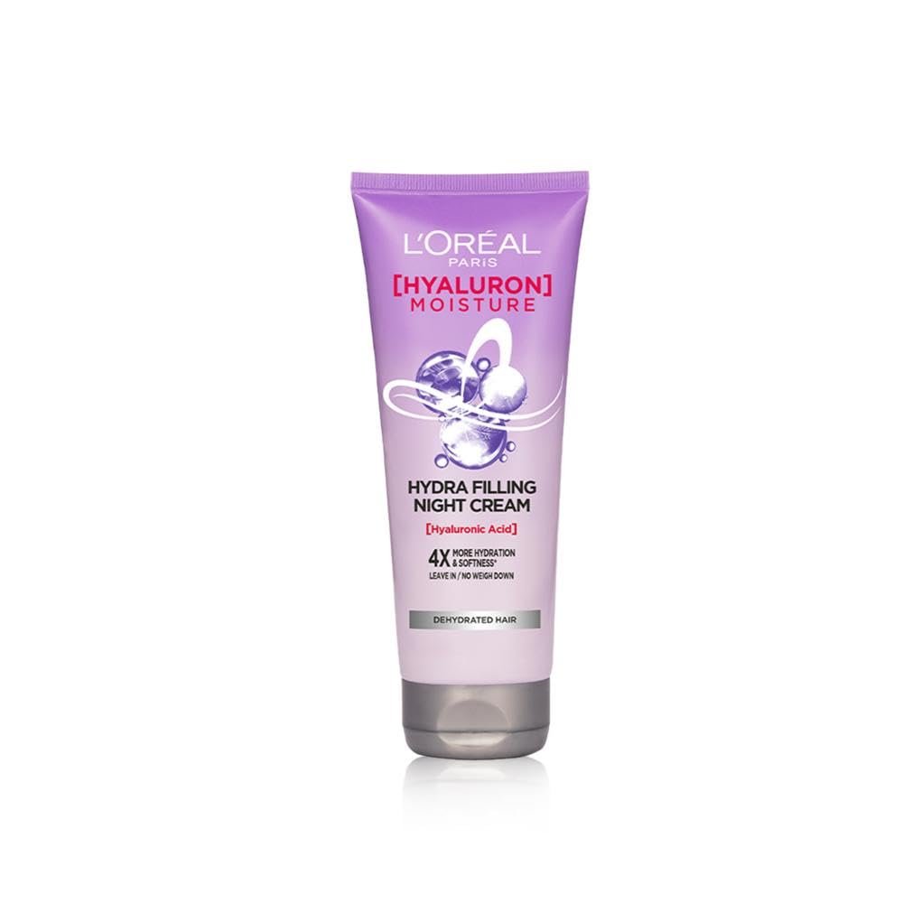 L'Oreal Paris Hyaluron Moisture Hydra Filling Leave-in Night Cream, Powered by Hyaluronic Acid, For Dry & Dehydrated Hair, Volume-180ml