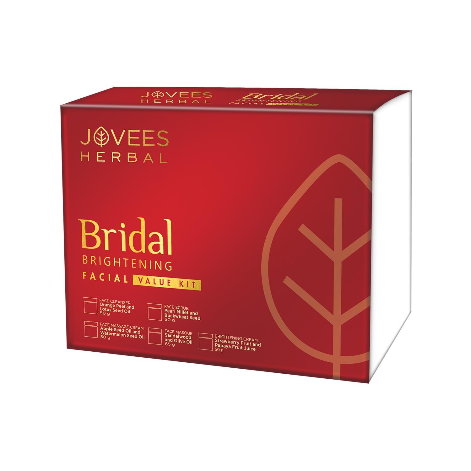 Jovees Herbal Bridal Brightening Facial Kit For Brighter & Radiant Glow With 5 Easy Steps | Kit for Reduced Pigmentation Improves Uneven Skin Tone, Dark Spots & Dullness- Multiple Use thumbnail
