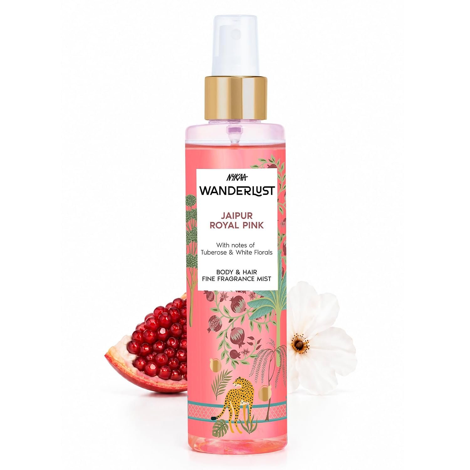 Nykaa Wanderlust Jaipur Royal Pink Fruity Perfume Body & Hair Mist, Notes of Pomegranate & Musk, 8 Hrs Long-Lasting Everyday Fragrance, 200 ml