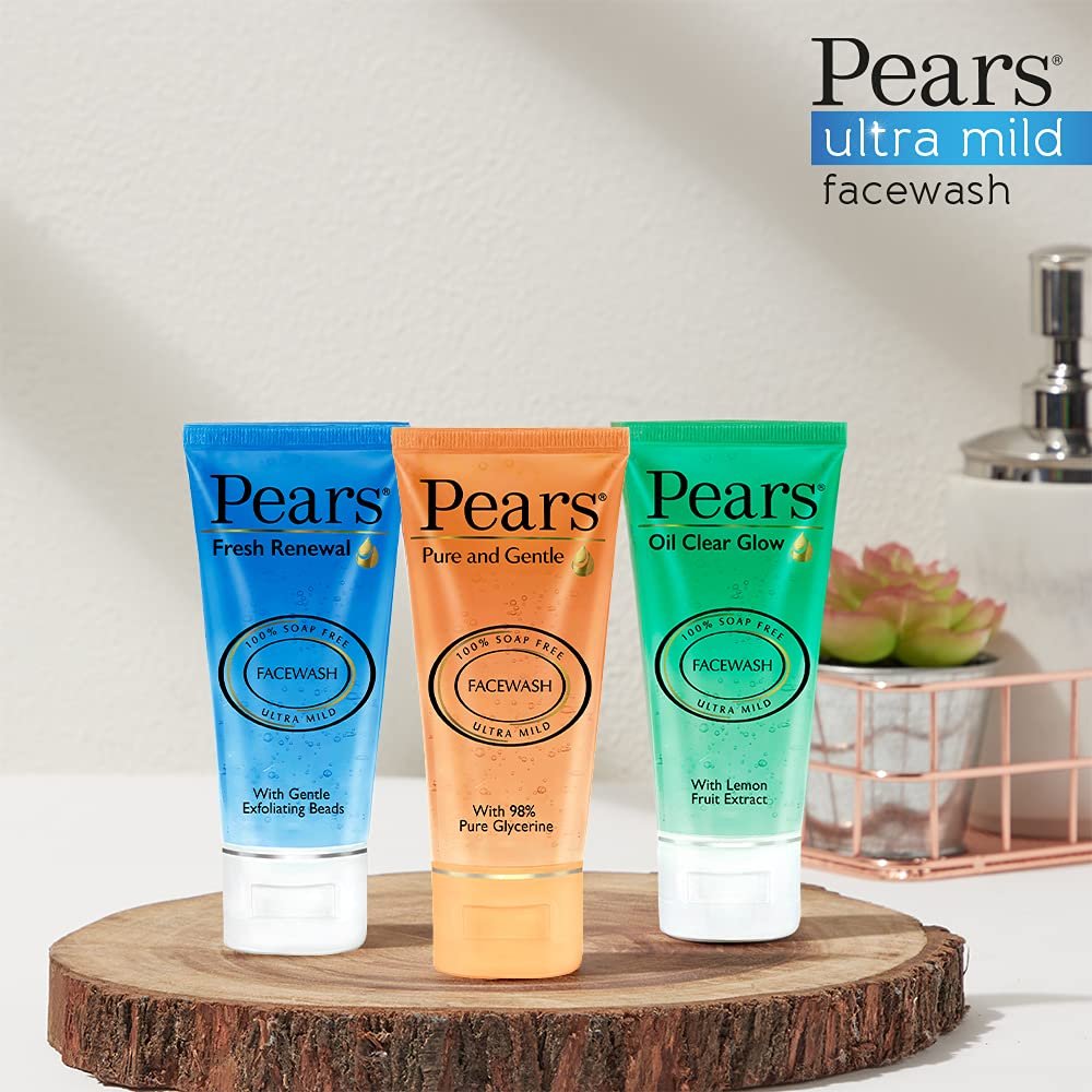 Pears Fresh Renewal Gentle Ultra Mild Daily Cleansing Facewash|| Exfoliates Skin Leaving Cooling Effect|| Balances PH|| 100% Soap Free|| 60 g thumbnail