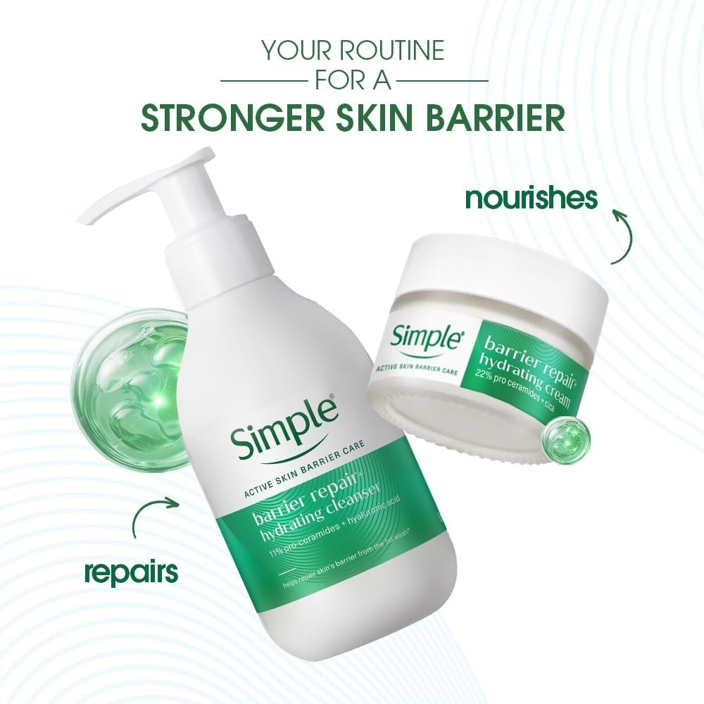 Simple Barrier Repair+, Hydrating Cream, Moisturiser, 40g, for Dry & Sensitive Skin,  Free from Harsh Chemicals, for Women thumbnail