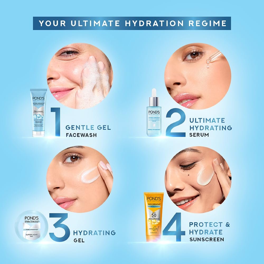 Pond's Super Light Gel Oil Free Face Moisturizer 200 g | With Cera-Hyamino for Ultimate Soft Smooth Skin - Daily Use thumbnail