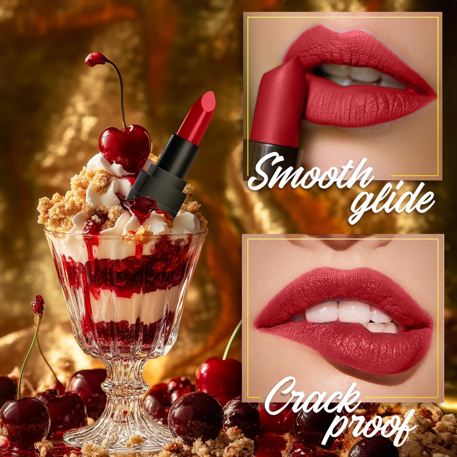 FACES CANADA Comfy Matte Wow Bullet Lipstick - Crimson Crème (Red) 4.2g | Smooth Matte Finish | Highly Pigmented | Long Lasting | Super Hydrating | Glides Effortlessly thumbnail