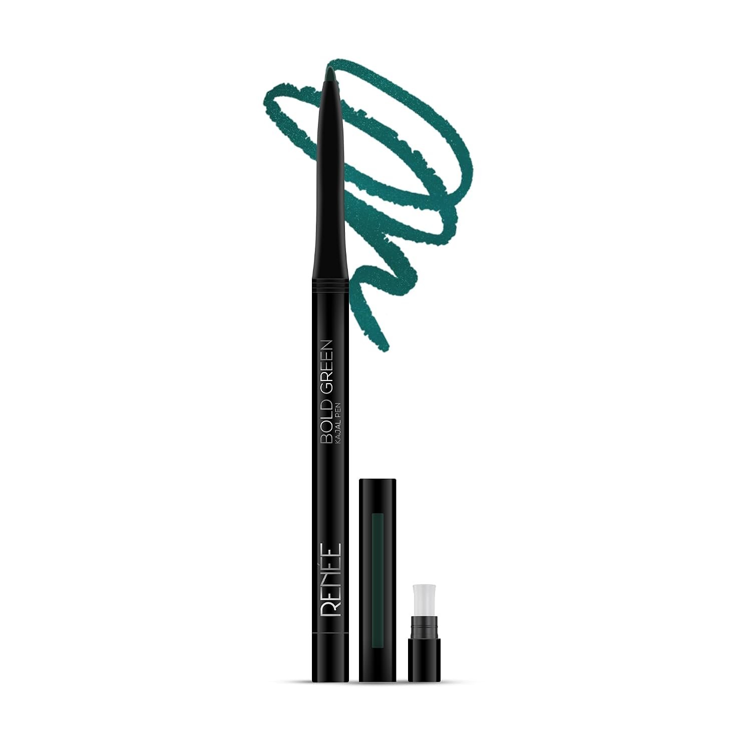 RENEE Kajal Pen with Sharpener - Bold Green 0.35gm 24 Hrs Stay Long Lasting Kohl Pencil, Matte Finish, Rich Color Payoff, Smudge & Water Proof with One Swipe Application Formula thumbnail