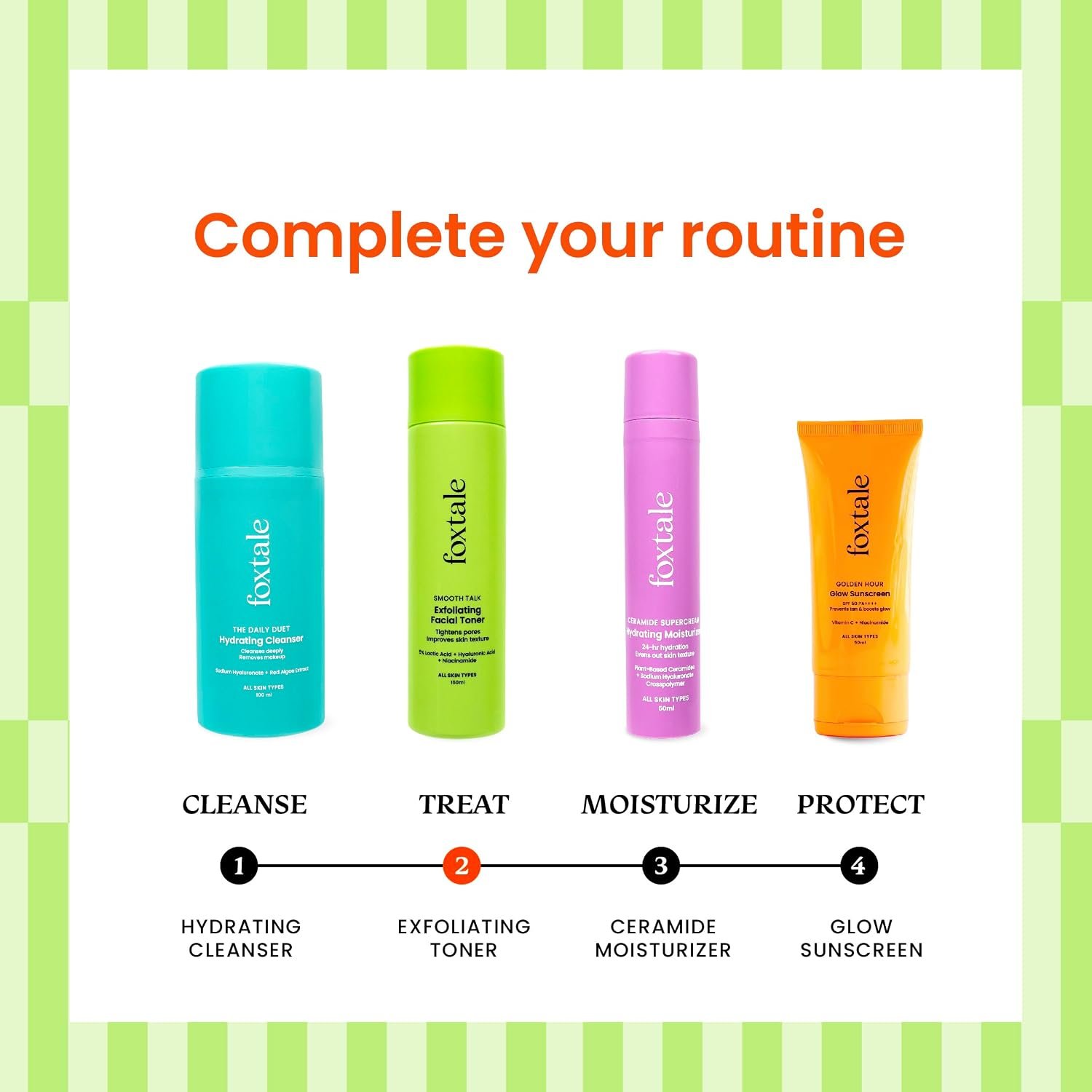Foxtale Exfoliating Face Toner with 5% Lactic Acid for Pore Tightening & Gentle Exfoliation, Alcohol Free Toner for Glowing Skin, For All Skin Types, Men & Women, 150 ml thumbnail