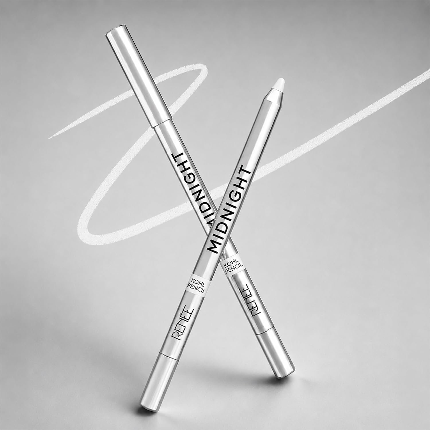 RENEE Midnight Kohl Pencil- White | Waterproof, Smudge-proof Kajal With Sharpener | Matte Finish, Long-lasting Upto 24 Hours | One-swipe Application With Vitamin E | 1.5 g thumbnail