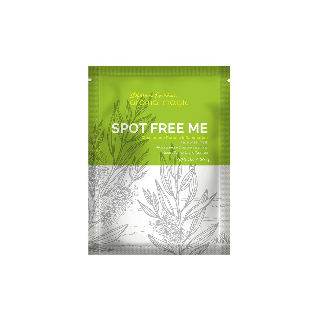 Aroma Magic Spot Free Me Sheet Mask | Controls acne, soothes eruptions, purifies & fades scars with Lavender & tea tree essential oils, neem extracts, vitamin A (retinol) | All Skin thumbnail