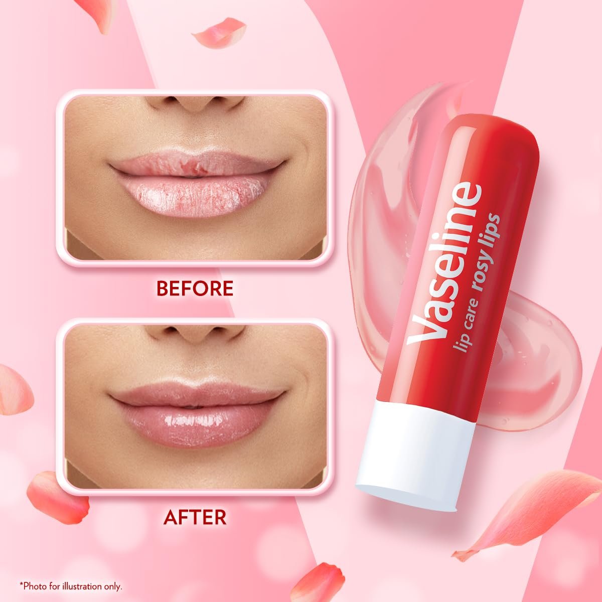 Vaseline Lip Care | Rosy Lips Tinted Lip Balm Stick | up to 48Hr moisturization | with almond oil & rose extract | made in South Korea | 4.8g thumbnail