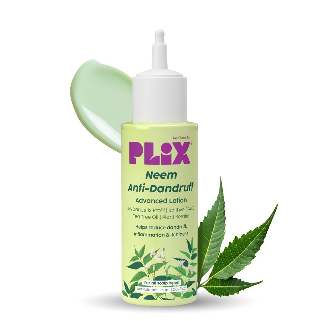 The Plant Fix Plix Neem Anti-Dandruff Advanced Lotion | Reduce Dandruff, Itching & Irritation | With Dandelix Pro & Ichthyol PALE | Paraben & Sulphate Free | Unisex (60ml) thumbnail