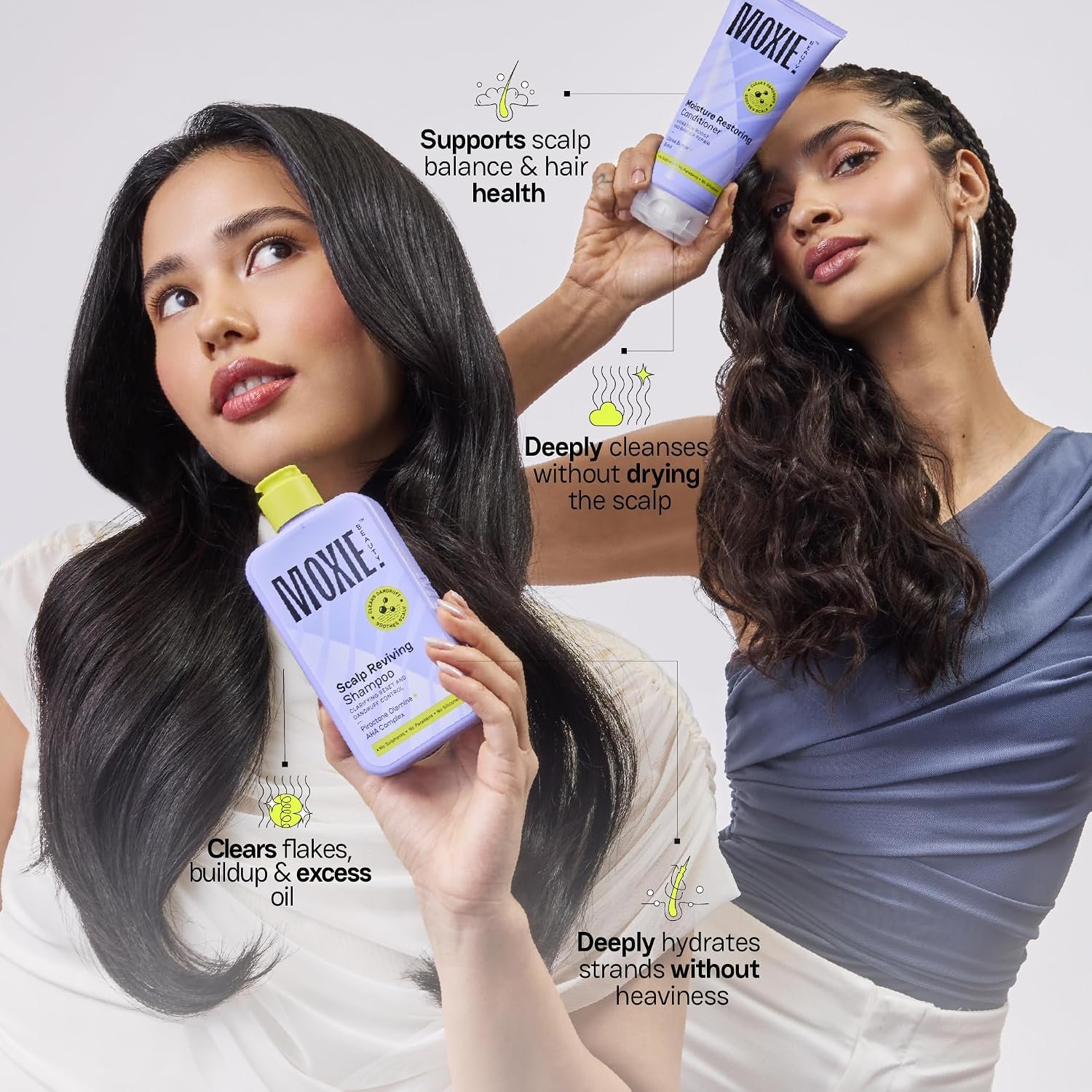 Moxie Beauty Scalp SOS Wash Duo Dandruff Scalp Care 200ml + 175ml Piroctone Olamine, AHA Complex, Cocoa Butter & Biotin | Dandruff care, scalp cleansing & deep hydration thumbnail
