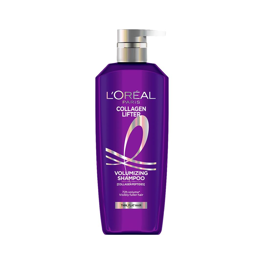 L'Oréal Paris Collagen Lifter Volumizing Shampoo with Collagen Peptides for thin, flat hair, gives instant volume lift & thicker, fuller hair, 800ml