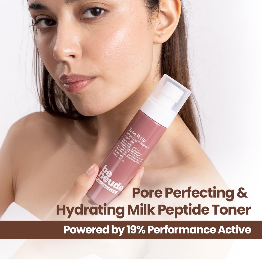 Be Neude Niacinamide Face Toner - 100 ml with Whey Protein Milk Peptides and 2% Salicylic Acid for Oil and Acne Prone Skin, Hydrating, Fades, Blemishes, Brightens and Tightens Pores thumbnail