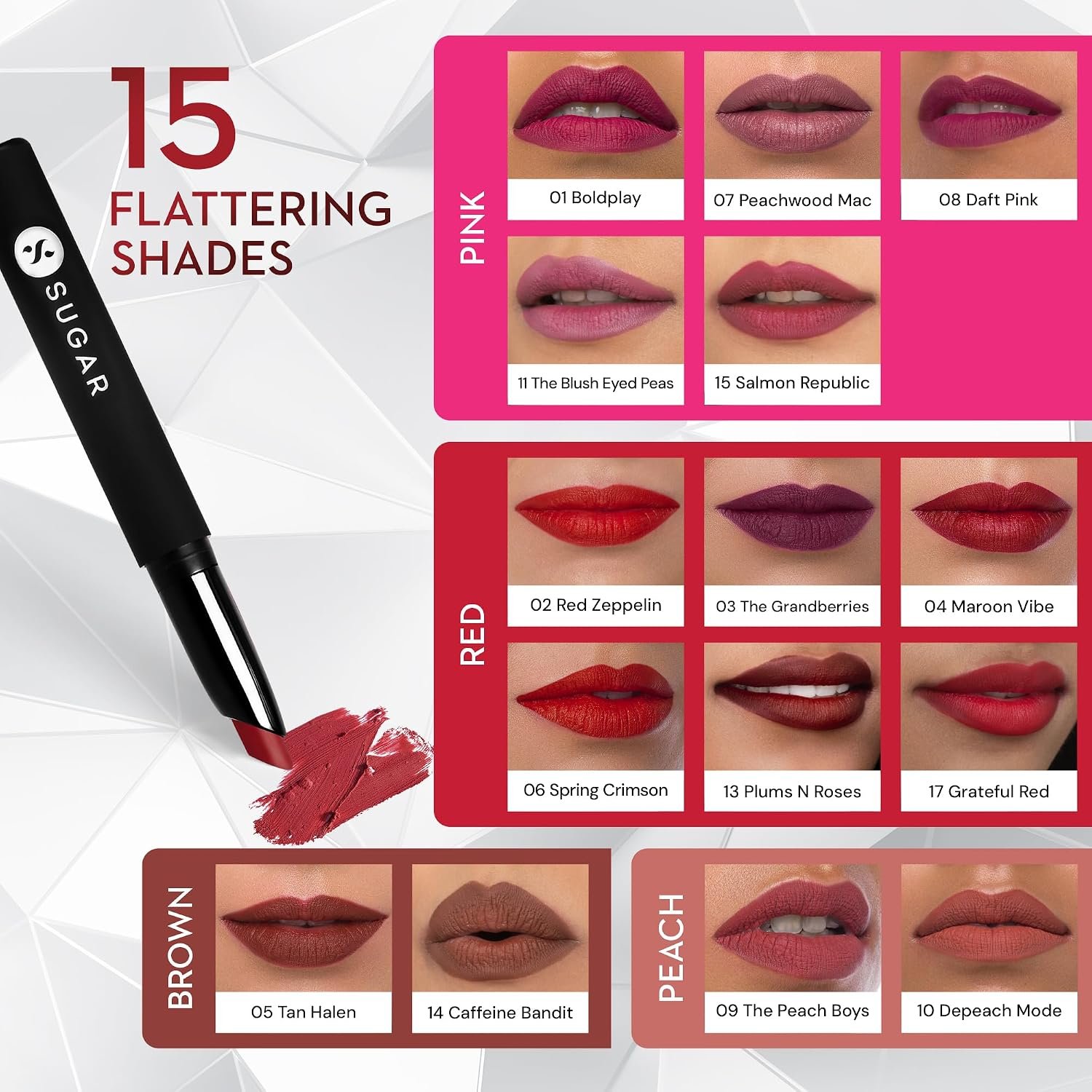 SUGAR Cosmetics Matte Attack Lipstick for Women | Transferproof & Smudgeproof | Lasts upto 12hrs | Enriched With Jojoba Oil | 2gm - Bold Play thumbnail
