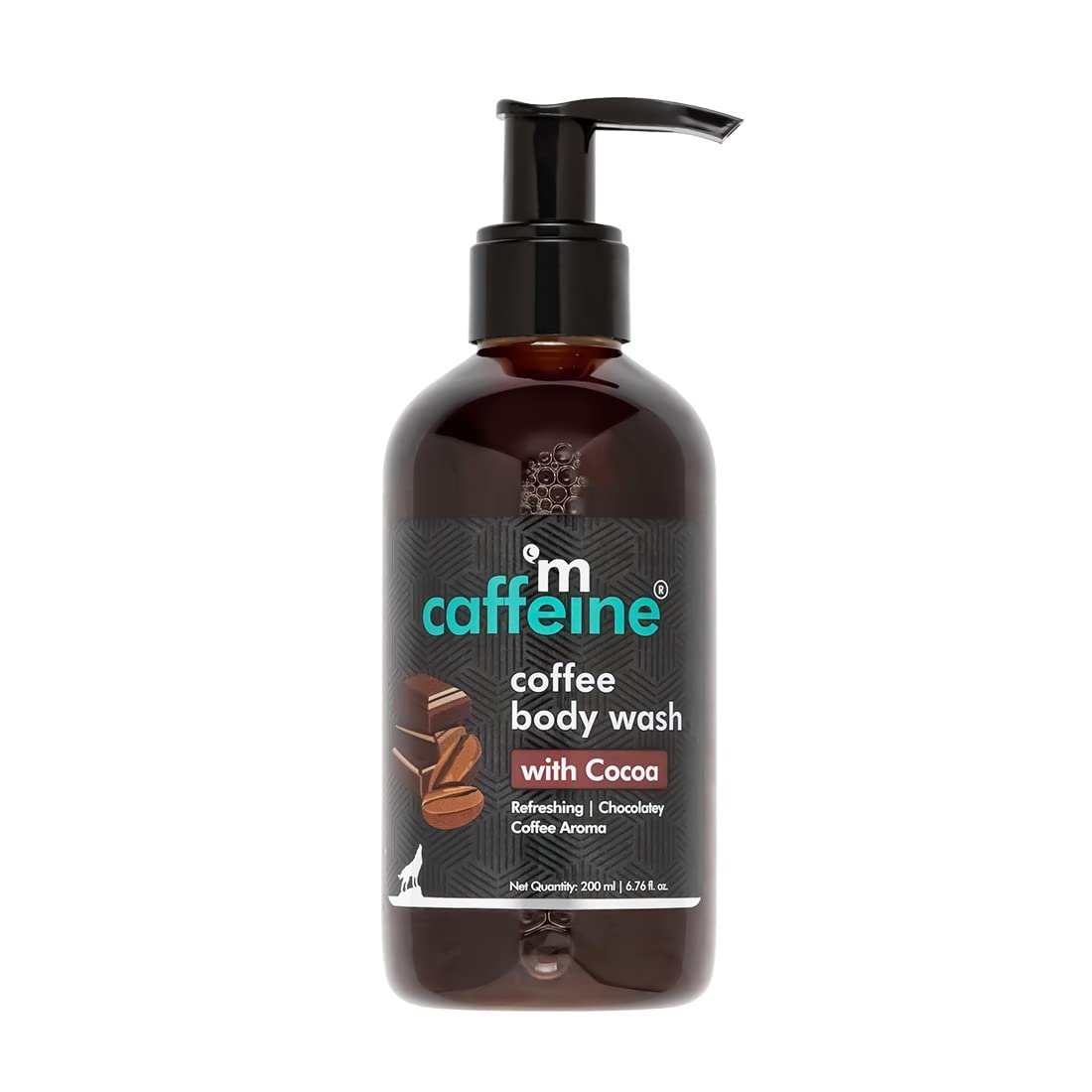 mCaffeine Coffee Body Wash with Cocoa | De-Tan & Deep Cleansing | Enriched with Vitamin E & in Energizing Aroma of Chocolate | Shower Gel | 200ml