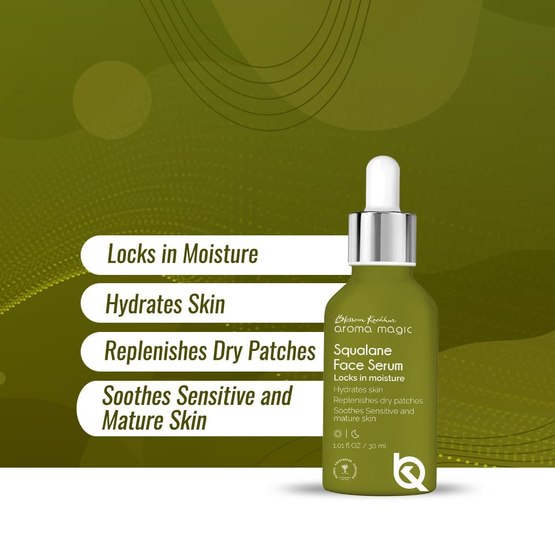 Aroma Magic Squalane Lightweight Face Serum | For Skin Hydration, Provides light Moisturization & Reduces Fine Lines, Restore Dry Patches| 30 ml thumbnail
