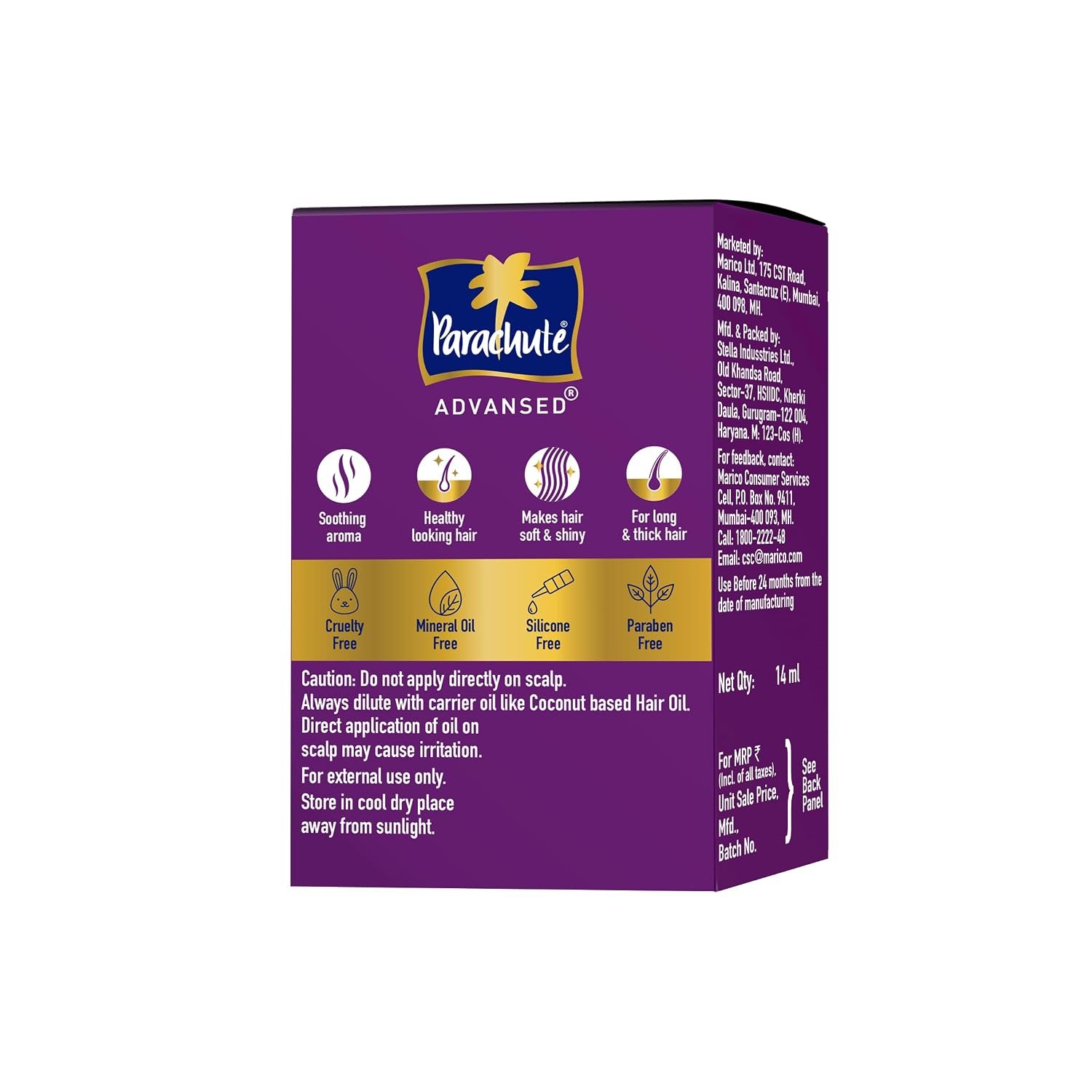 Parachute Advansed Lavender Essential Oil 14ml | 100% Pure | For long & thick hair | Soothing Aroma | Soft & Shiny Hair | Promotes Healthy-Looking Hair thumbnail