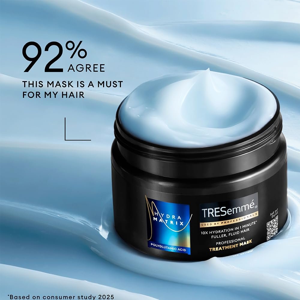 TRESemme Hydra Matrix Hair Mask 300ml with Polyglutamic Acid | Deep Hydration Treatment for 100H of Fluid Hair | Paraben Free Mask for Dry Frizzy Hair thumbnail