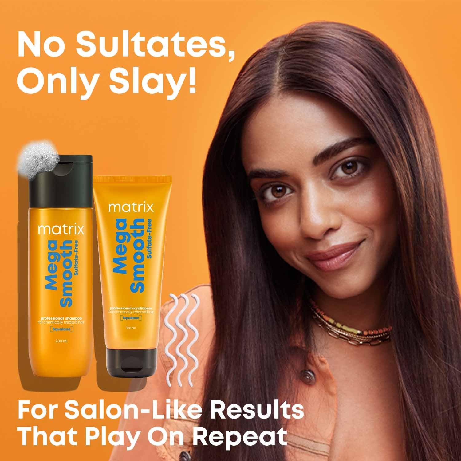 Matrix Mega Smooth Sulfate-free Shampoo and Conditioner | For Colored & Chemically Treated Hair thumbnail
