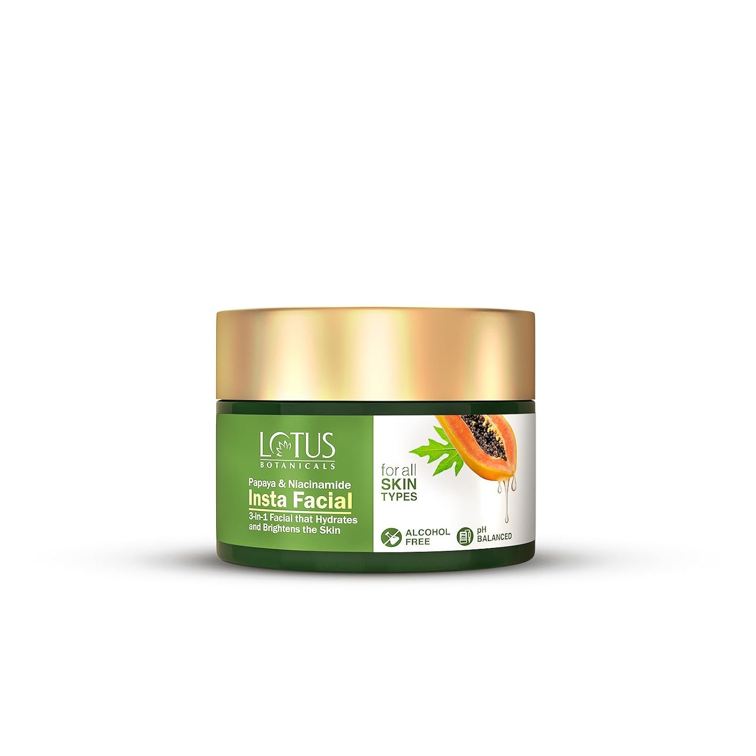 Lotus Botanicals Papaya & Niacinamide Insta Facial | 3-in-1 Facial | 50g