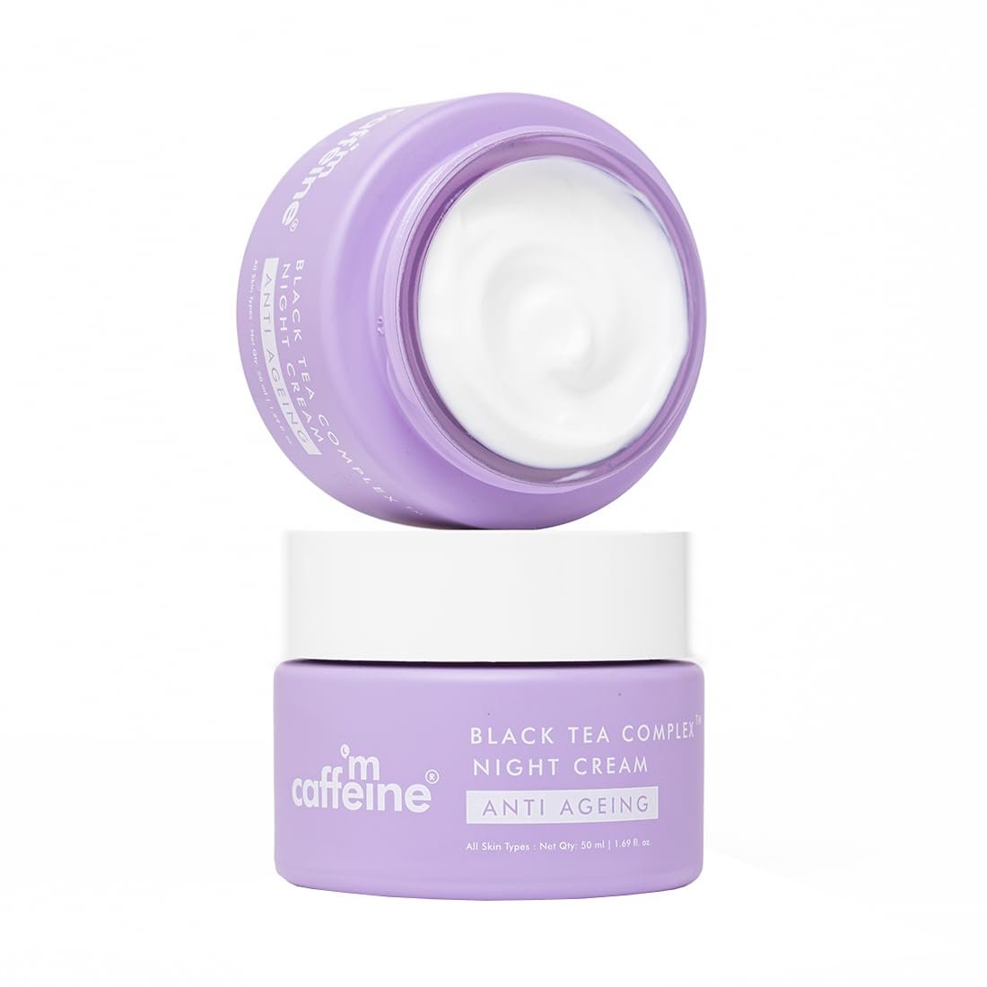 mCaffeine Anti Ageing Night Cream with Black Tea Complex™ for Fine Lines & Wrinkles |  Vegan Collagen Peptide infused Night Cream for Women & Men -50ml thumbnail