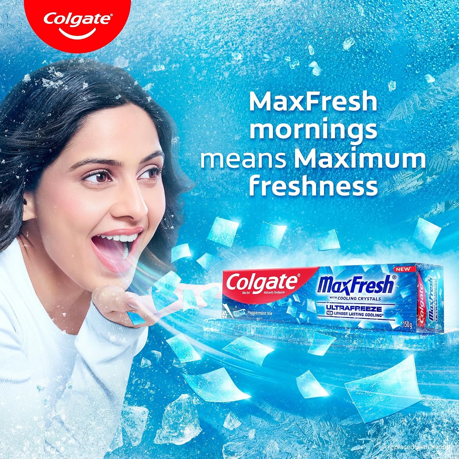 Colgate MaxFresh Breath Freshner Oral Care Toothpaste, 300g Saver Pack (150g x 2), Peppermint Ice, Blue Gel Paste with Menthol & Cooling crystals for bad breath control thumbnail