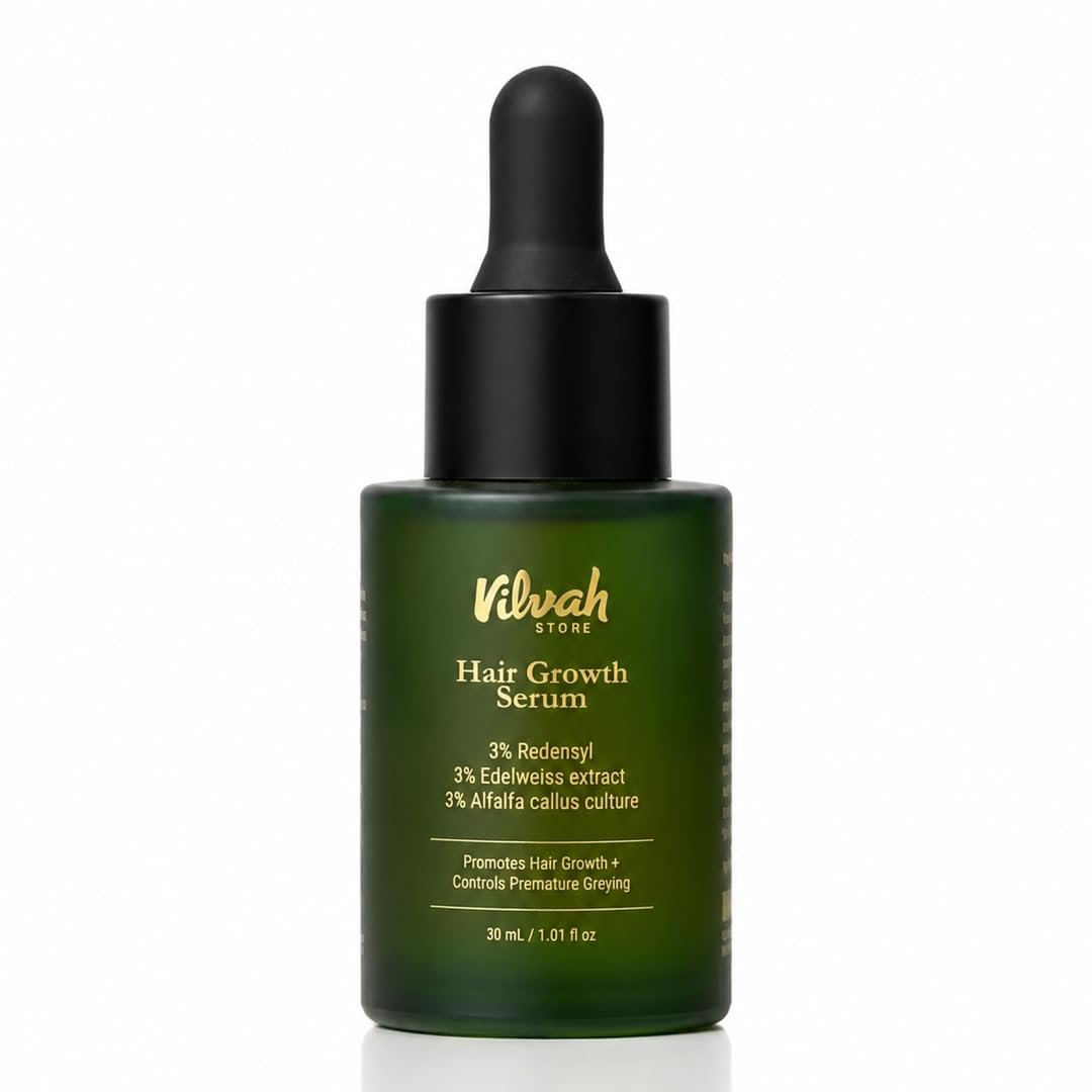 Vilvah Hair Growth Serum | Redensyl & Rosemary Serum for Hair Fall Control & Improved Hair Density | Supports Healthier Hair Growth & Stronger Hair | Nourishes Scalp & Balances Scalp Ecosyst