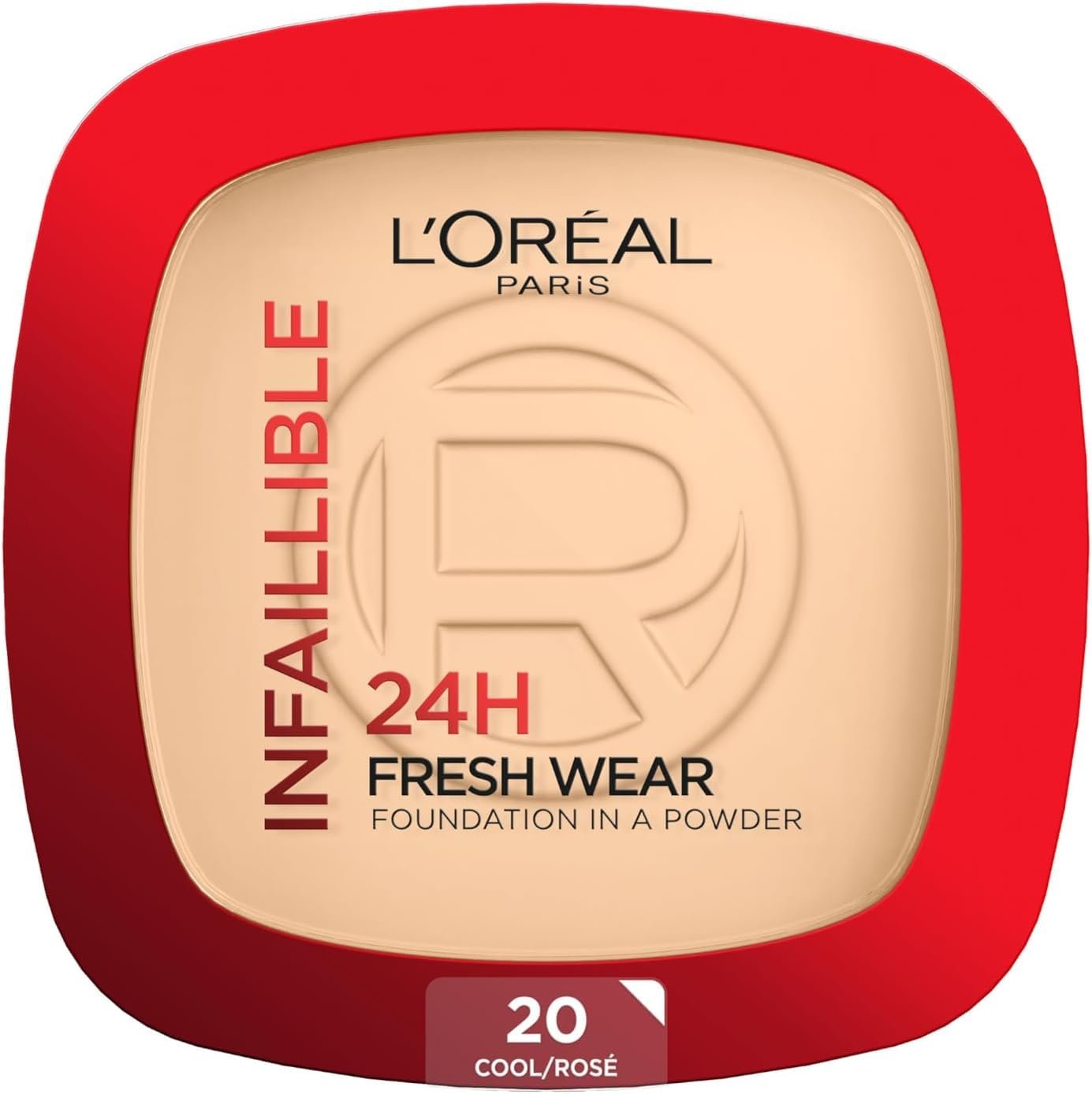 L'Oreal Paris Infallible 24H Fresh Wear Powder Foundation, 20 Ivory | 24H Fresh Wear Powder Foundation, Matte Finish, Sweat-Proof & Waterproof, Weightless High Coverage, Non-Comedogenic