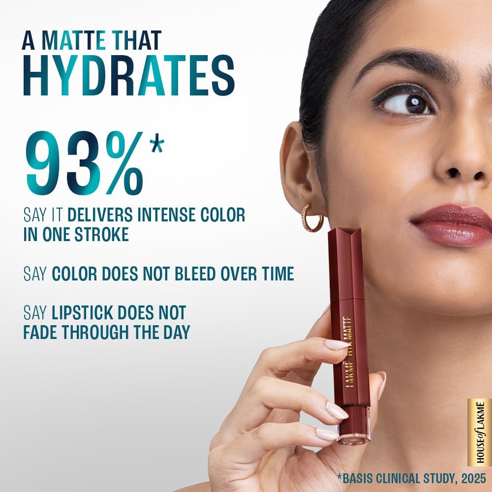 Lakme 9to5 Hya Matte Lip Liquid + Hyaluronic Acid Coffee Break 5.3ml thumbnail