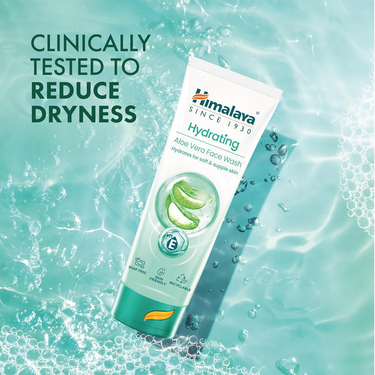Himalaya Hydrating Aloe Vera Face Wash 100 ml | Aloe Vera & Vitamin E | Creamy Gentle Cleanser for Bouncy & Dewy Skin | Clinically Tested | Paraben Free| For Dry Skin thumbnail