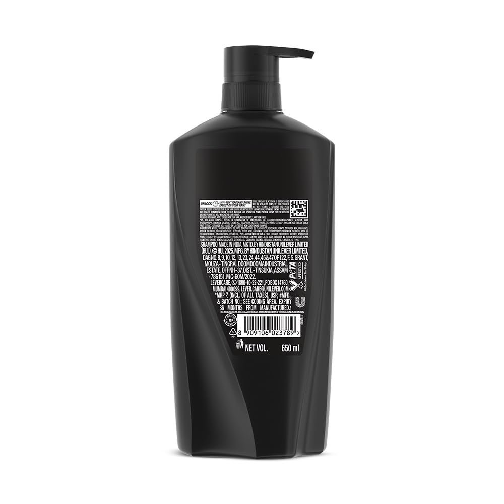 Sunsilk Radiant Black Shine Shampoo 650 ml || Infused with 3% VITA-GLOSS COMPLEX* || Gives Glass Shine Hair thumbnail